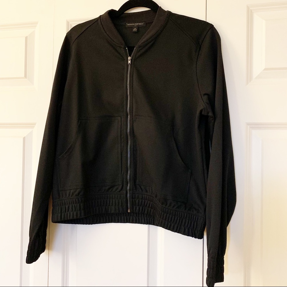 Banana Republic Factory size medium black knit bomber jacket